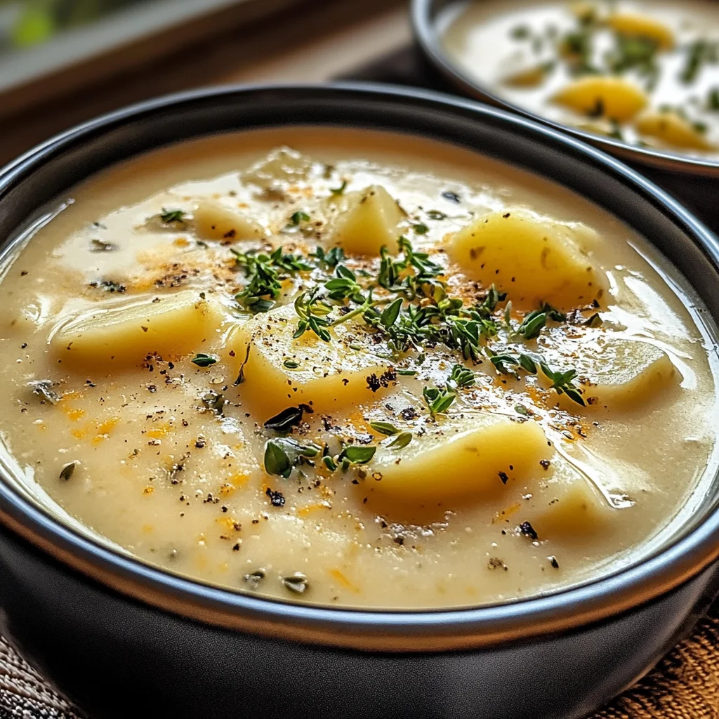 Cheddar Garlic Herb Potato Soup