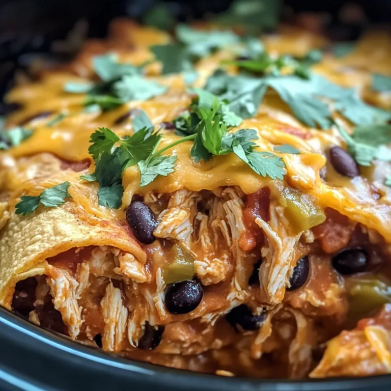 Crockpot Chicken Enchilada Casserole
