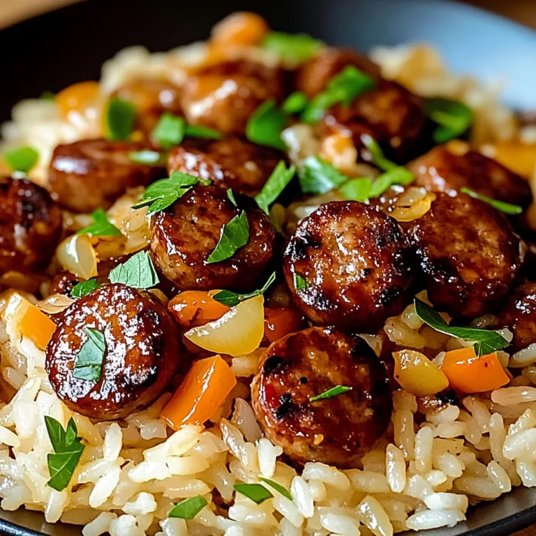 One Pan Sweet And Tangy Bbq Sausage Rice
