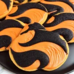 Orange and Black Halloween Sugar Cookies