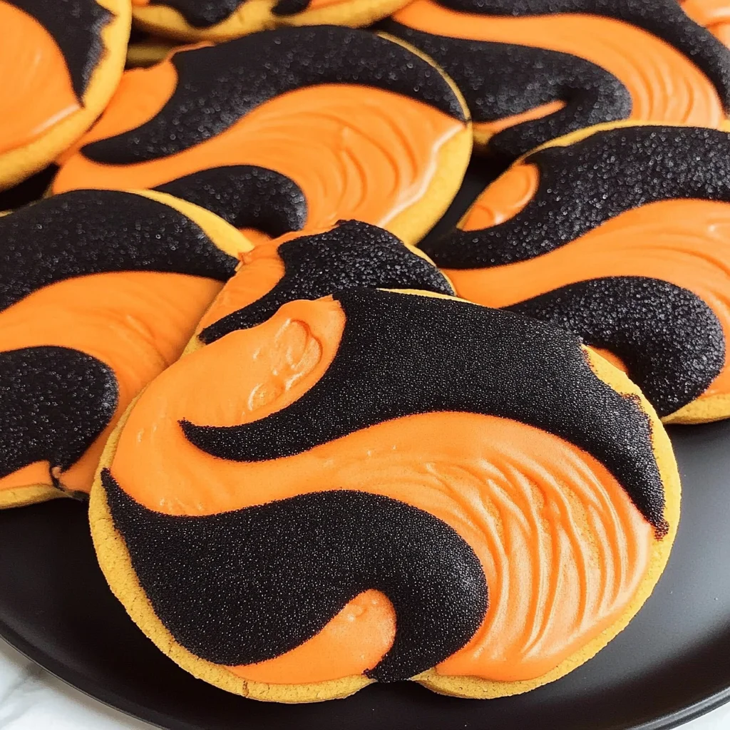 Orange and Black Halloween Sugar Cookies