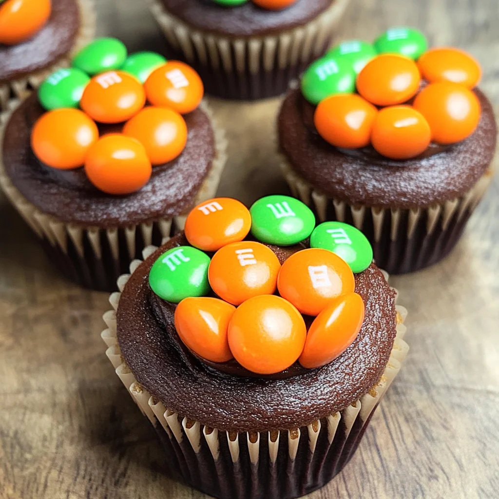 Pumpkin M&M Mini Cupcakes
