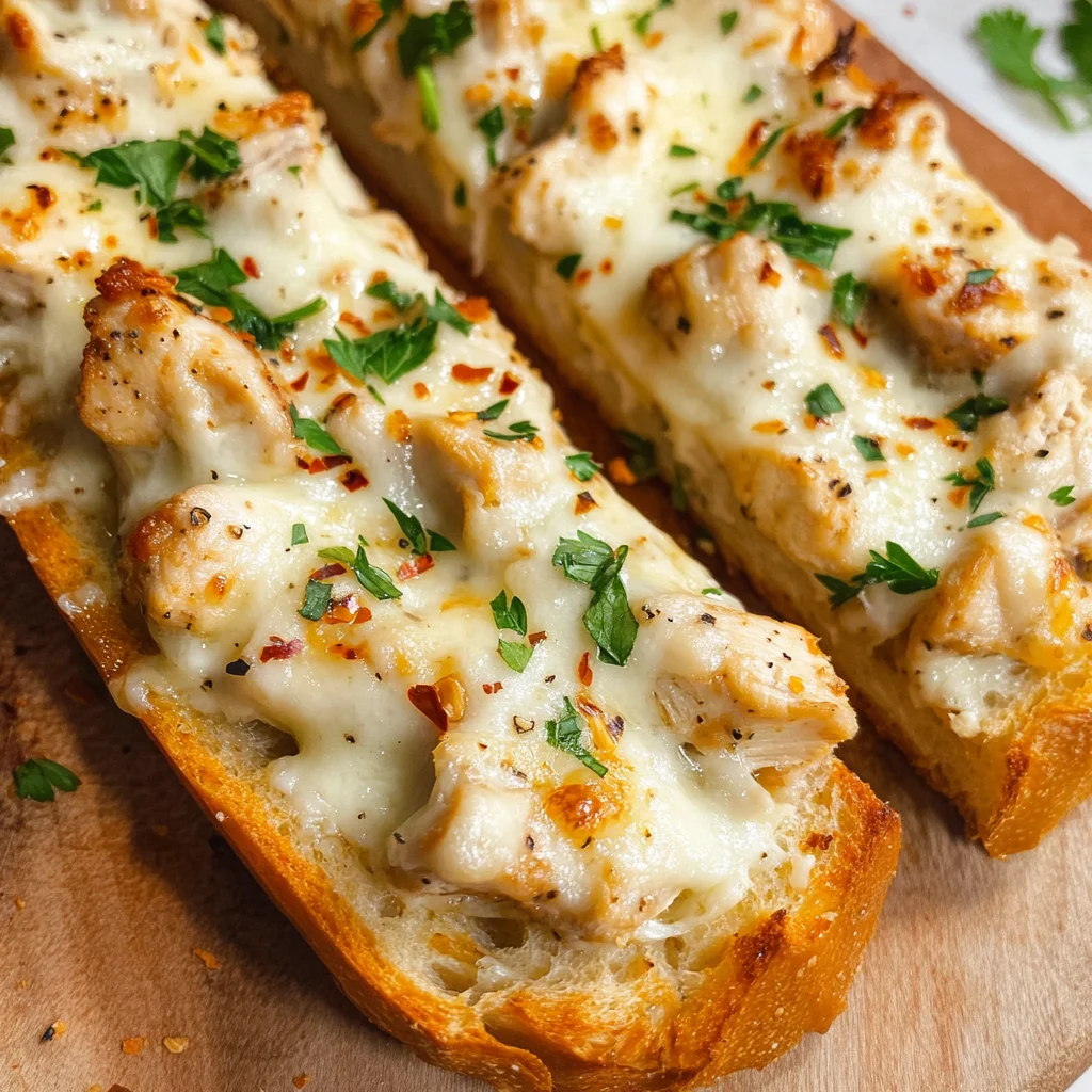 The Viral Chicken Alfredo Garlic Bread I'm Obsessed With