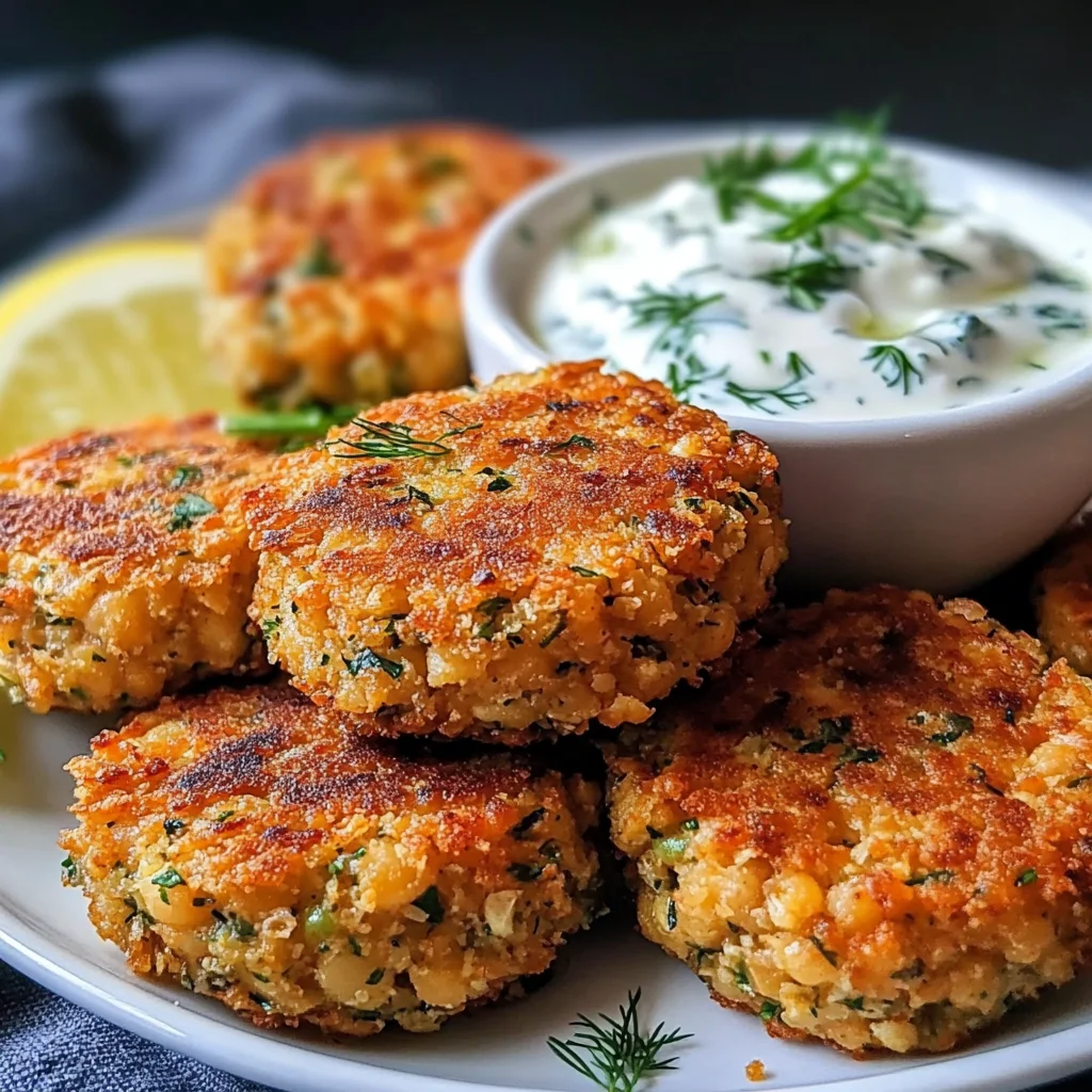 Ultimate Mediterranean Lemon Chickpea Patties with Yogurt Sauce