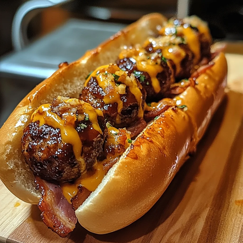 Bourbon BBQ Turkey Bacon Cheeseburger Meatball Subs Ready in 30 Minutes