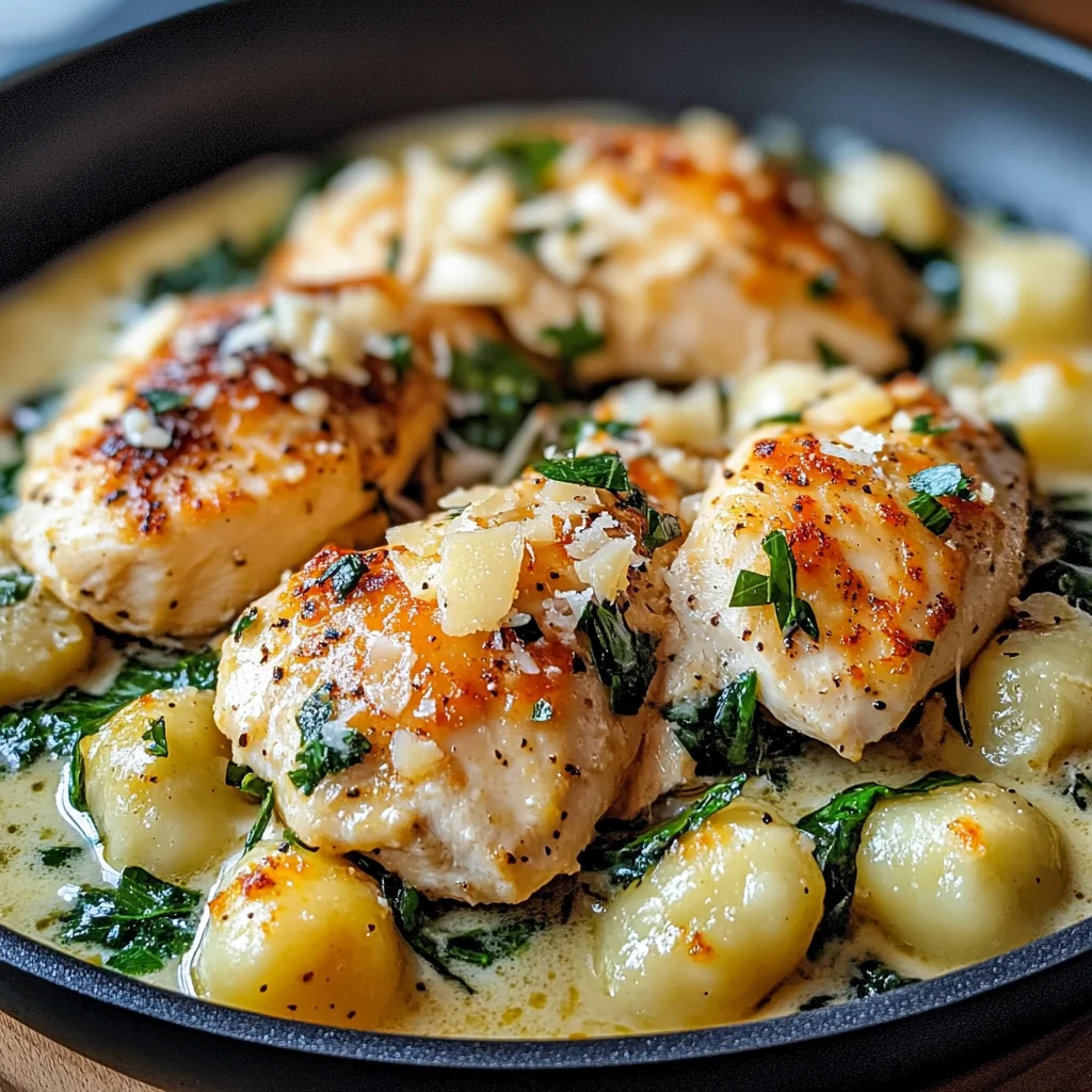 Creamy Garlic Chicken Gnocchi Skillet
