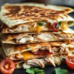 Easy Chicken Turkey Bacon Ranch Quesadilla