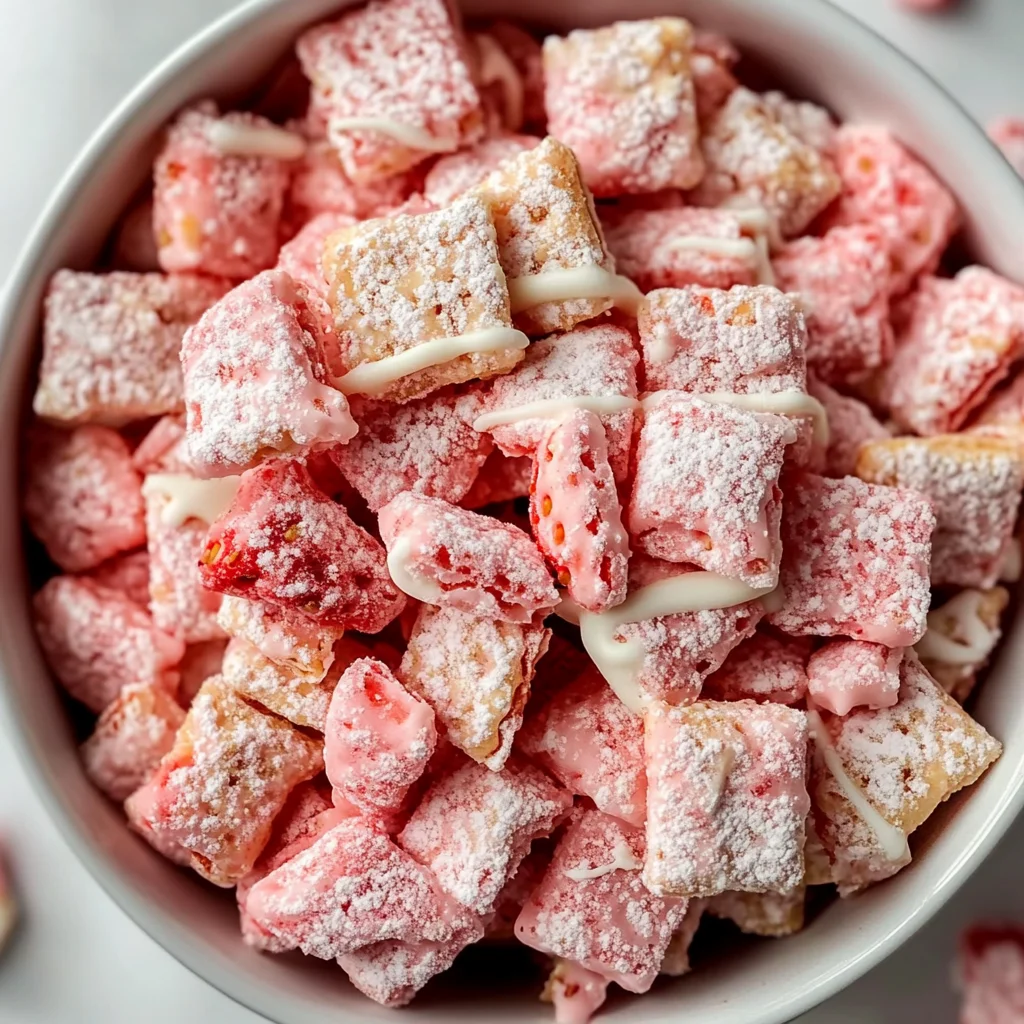 Easy Strawberry Shortcake Puppy Chow