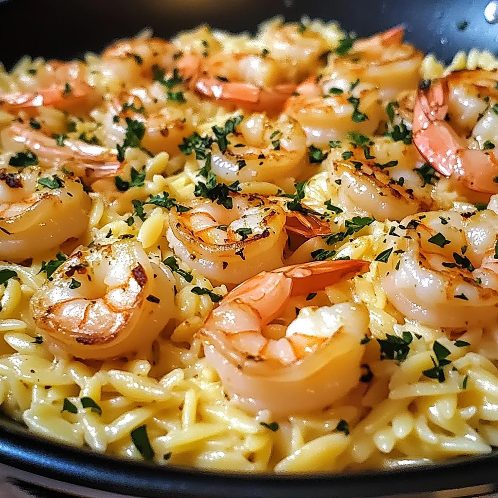 One Pan Parmesan Orzo with Shrimp