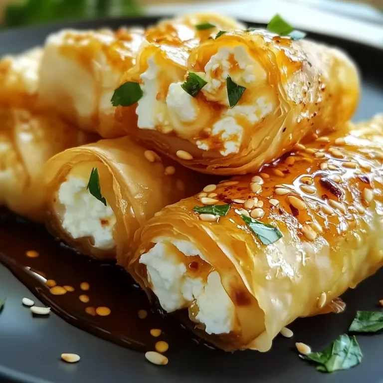 Oven Fried Feta Rolls with Chili Honey