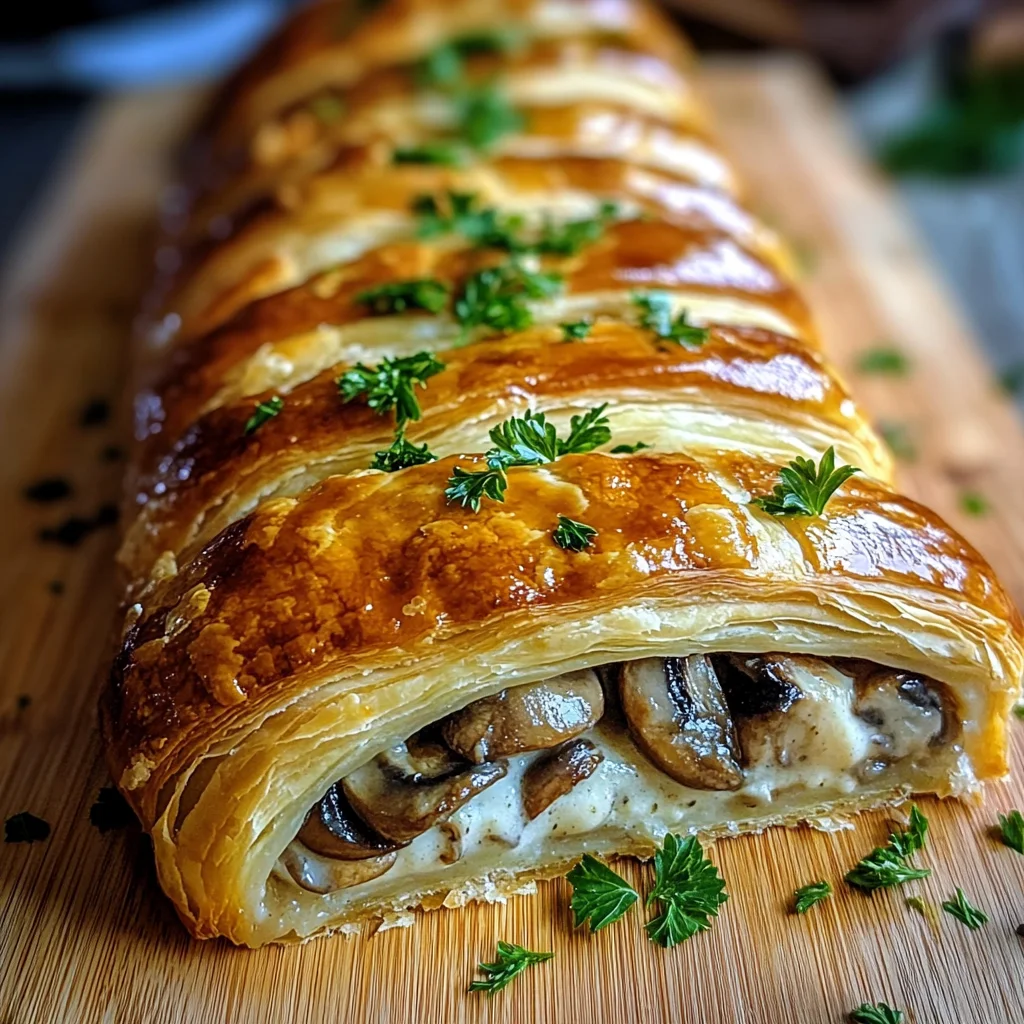 Savory Mushroom & Gruyère Puff Pastry Braid