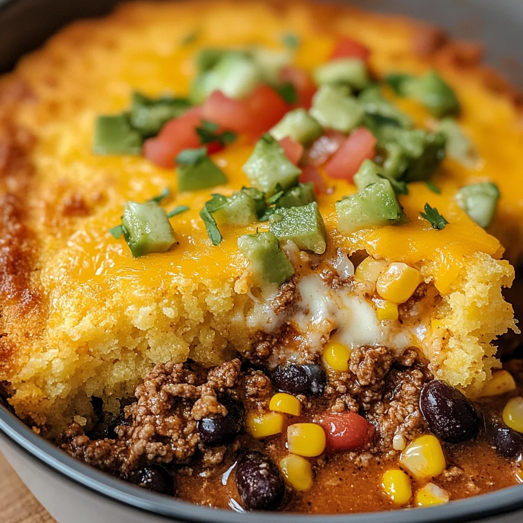 Southwest Beef Cornbread Casserole