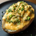 Cheesy Baked Potatoes with Broccoli Cheese Sauce