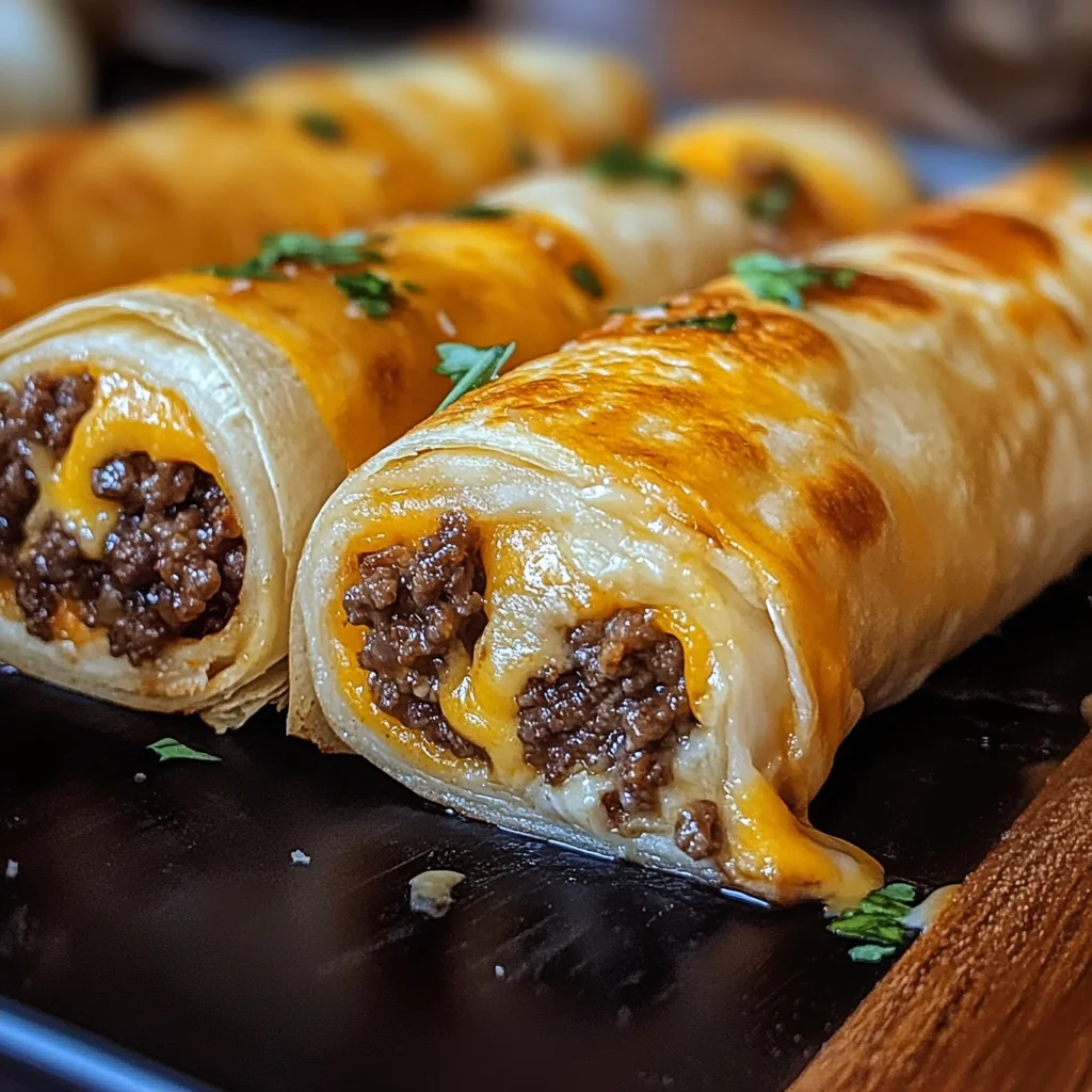 Cheesy Garlic Beef Roll-Ups