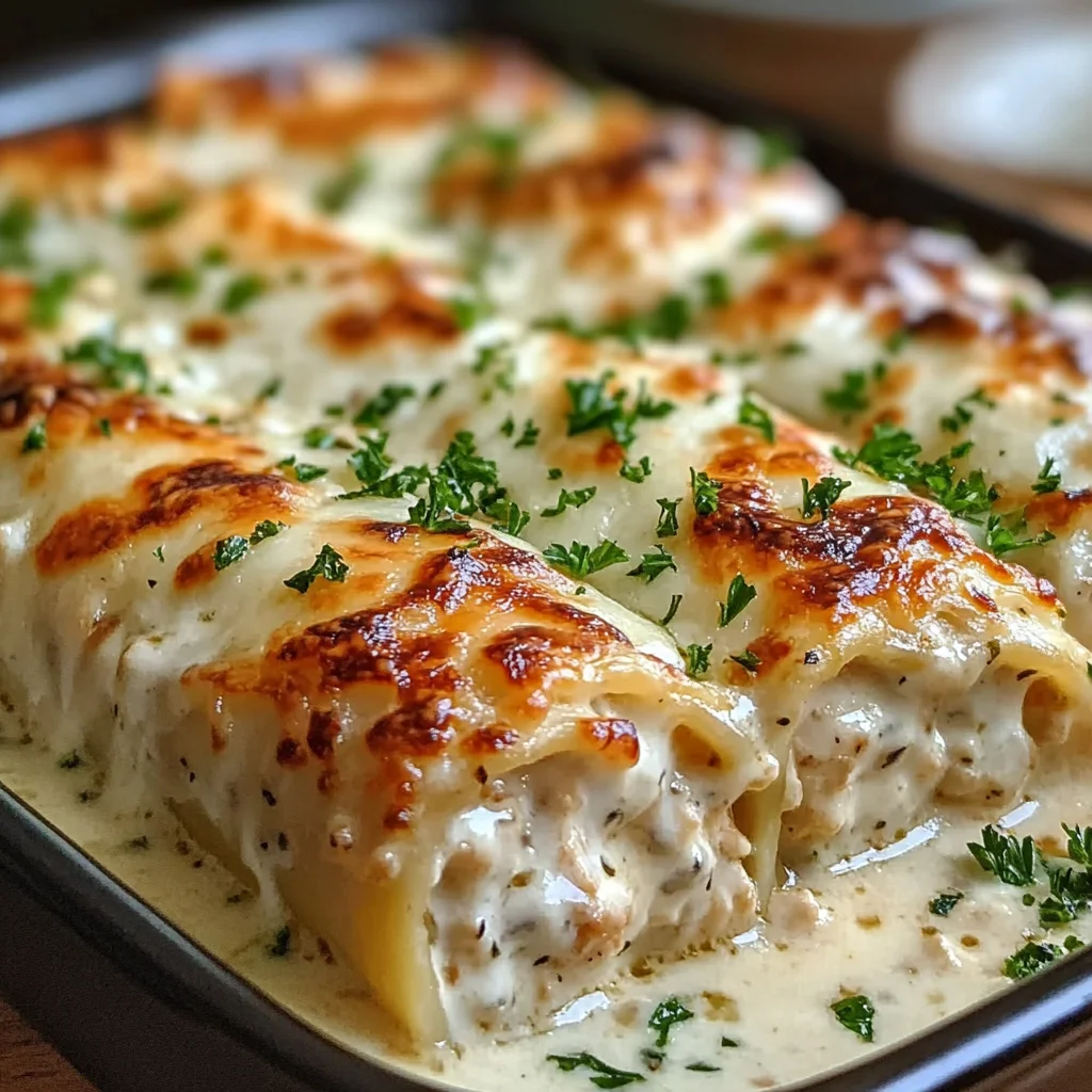 Chicken Alfredo Lasagna Rolls