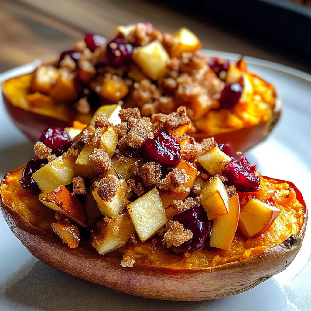 Cranberry Apple Twice-Baked Sweet Potatoes