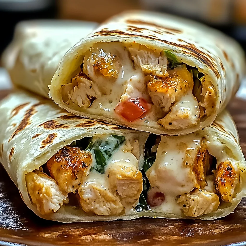 Creamy Chicken Spinach Wraps