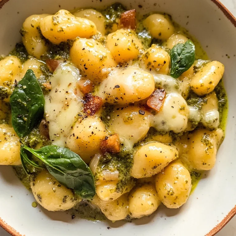 Creamy Pesto Gnocchi with Spinach and Artichokes
