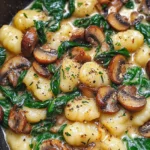 Creamy Spinach and Mushroom Gnocchi (One-Pan, 20 Minutes)
