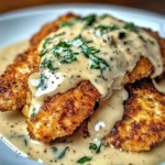 Crispy Parmesan Chicken with a Rich Garlic Sauce - Easy Dinner Idea