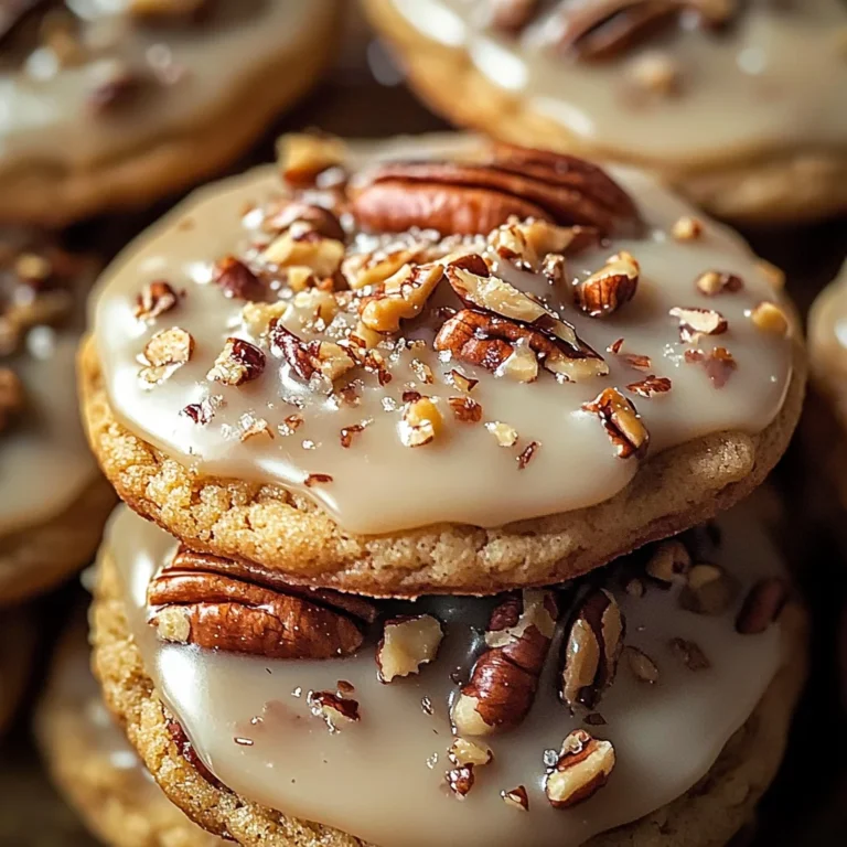 Frosted Butter Pecan Cookies