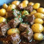 Garlic Butter Beef Bites with Potatoes