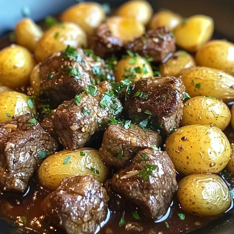 Garlic Butter Beef Bites with Potatoes