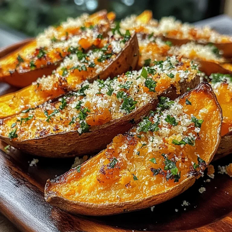 Garlic Parmesan Sweet Potato Wedges