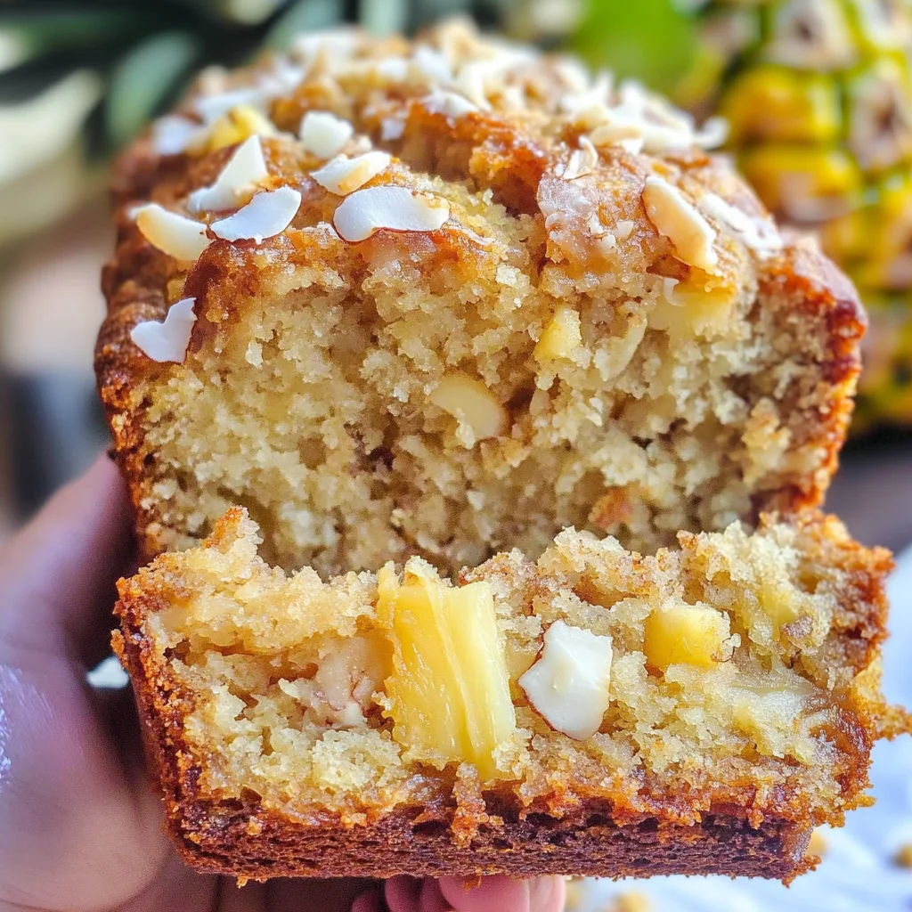 Hawaiian Banana Bread with Pineapple, Coconut & Macadamia Nuts