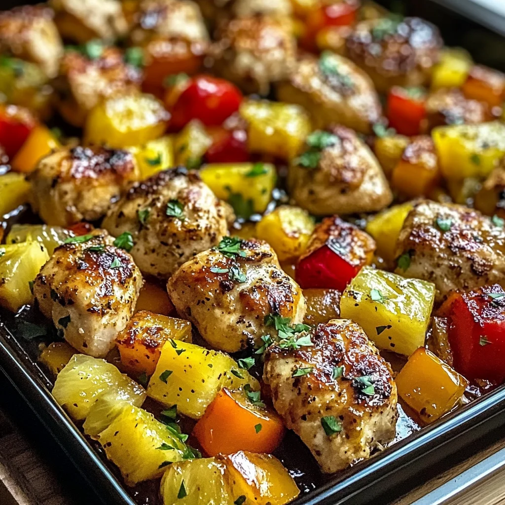 Hawaiian Chicken Sheet Pan Dinner