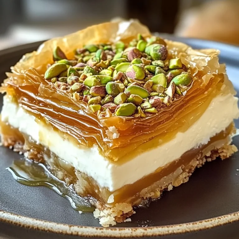 Honey Pistachio Baklava Cheesecake