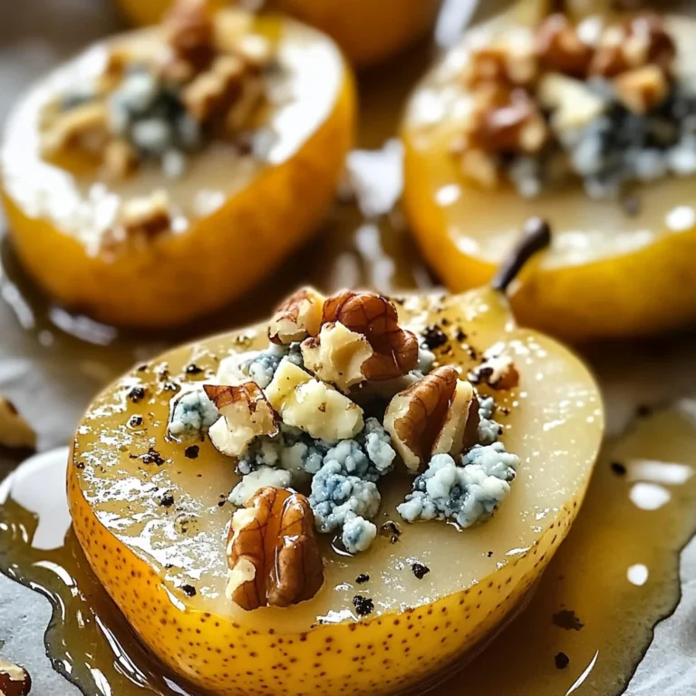 Roasted Pears with Blue Cheese, Walnuts and Honey Recipe
