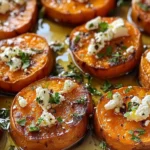 Roasted Sweet Potato Rounds with Honey & Feta