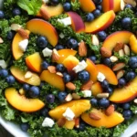 Summer Peach & Blueberry Kale Salad