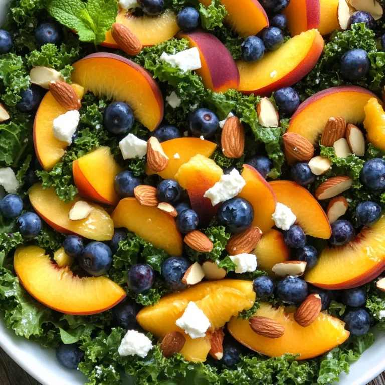 Summer Peach & Blueberry Kale Salad