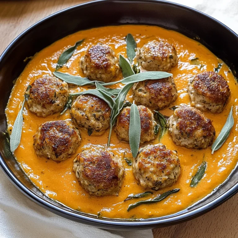 Turkey Meatballs in Pumpkin Sage Sauce