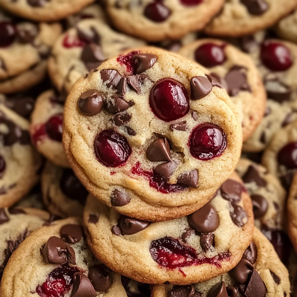 Cherry Chocolate Chip Cookies with Mocha Chips