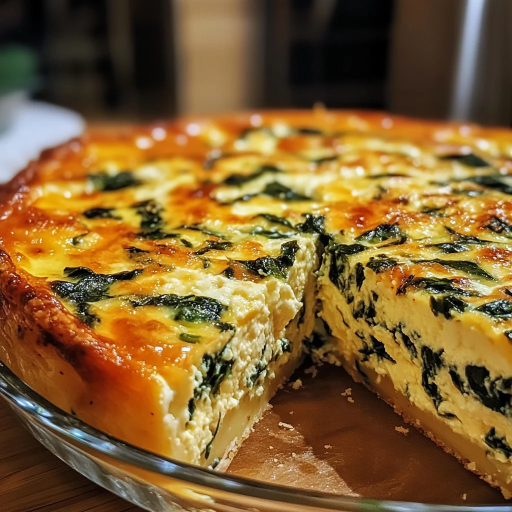 Cottage Cheese and Spinach Crustless Quiche