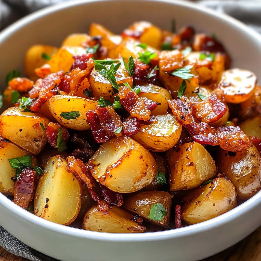 Crispy Bacon Honey Roasted Potatoes