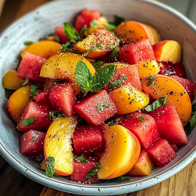 Easy Summer Peach Watermelon Salad