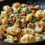 Garlic Butter Ground Turkey with Cauliflower Skillet