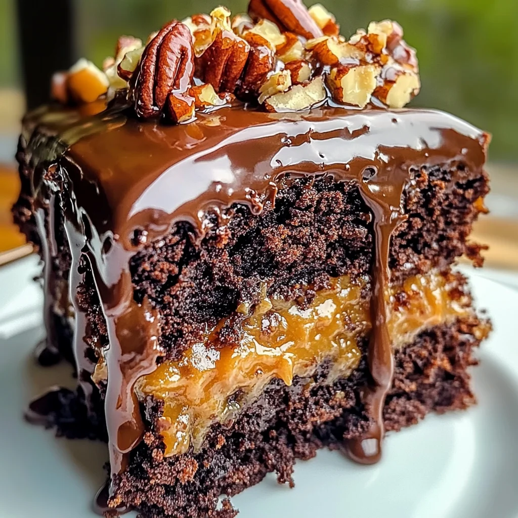 German Chocolate Poke Cake