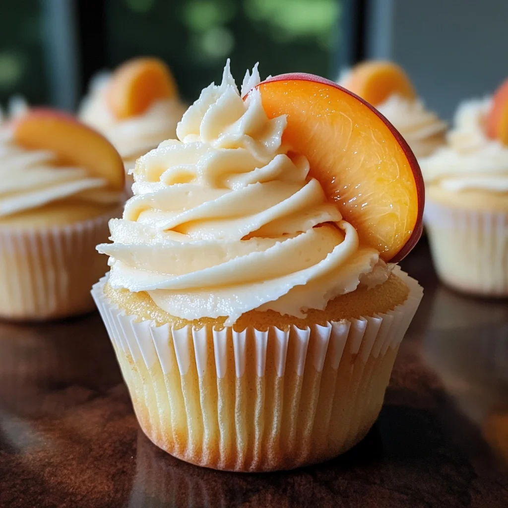 Honey Peach Cream Cheese Cupcakes