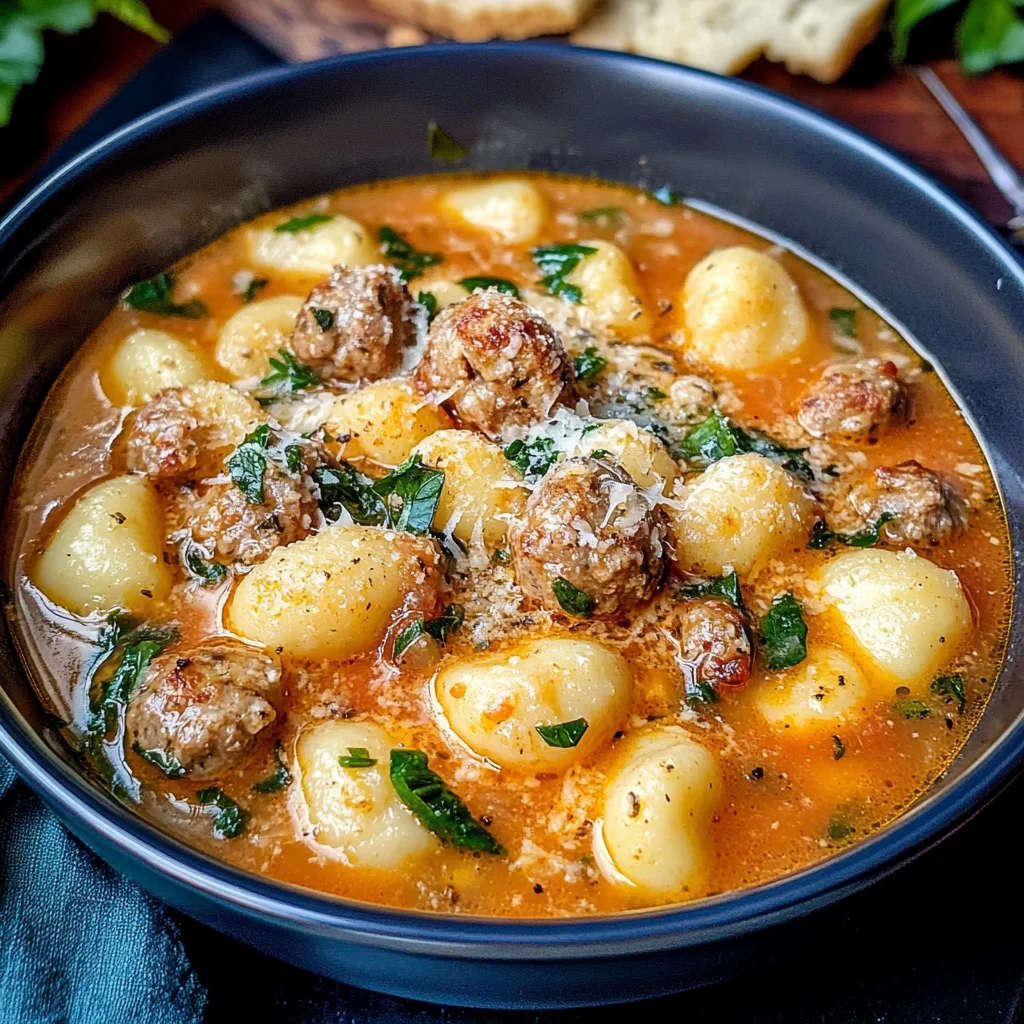 Italian Meatball Gnocchi Soup Recipe