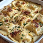 Olive Garden-Inspired Ravioli Carbonara