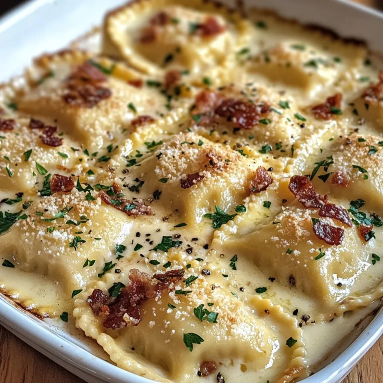 Olive Garden-Inspired Ravioli Carbonara