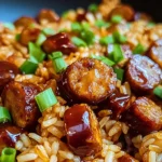 One-Pan Sweet and Tangy BBQ Sausage Rice