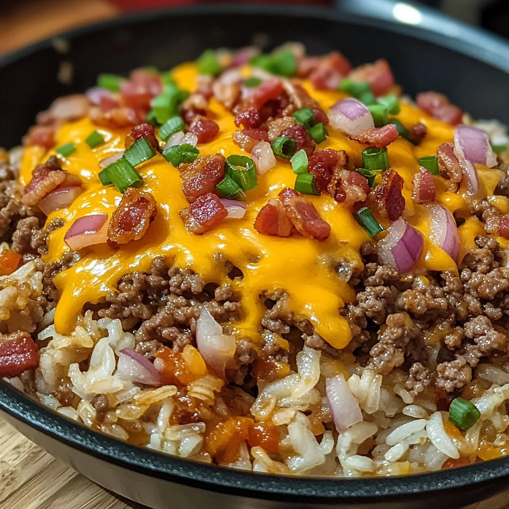 Bacon Cheeseburger Rice Skillet