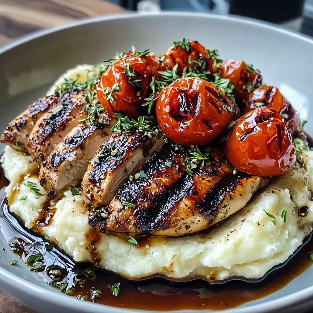 Balsamic Grilled Chicken with Herbed Mashed Potatoes