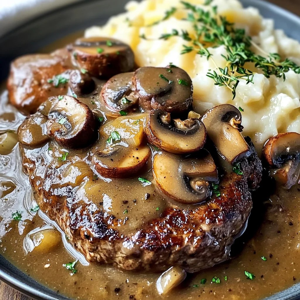 Bobby Flay Salisbury Steak with Mushroom Gravy